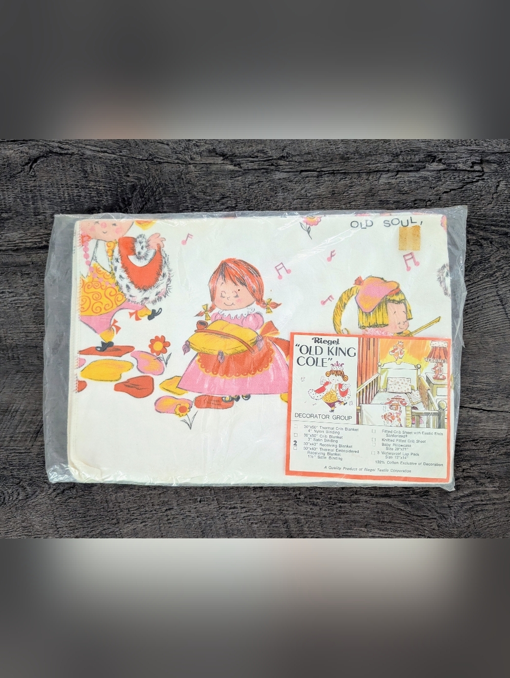 VTG Old King Cole 1970s Receiving Blankets 2 NOS Newborn Lovey Cotton 30 x 40